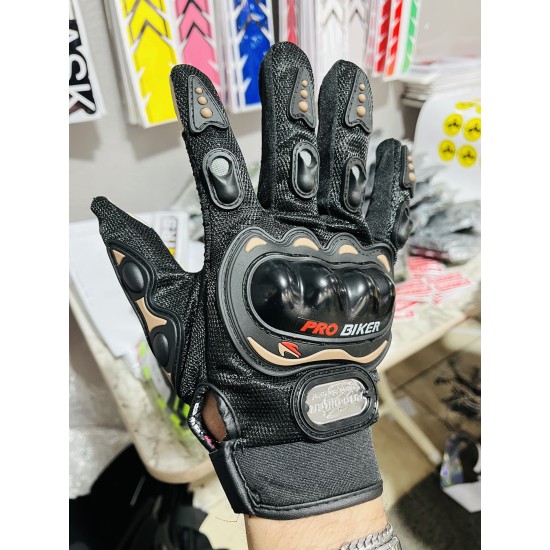 Korumalı Eldiven ProBiker Parmaklı XL SİYAH