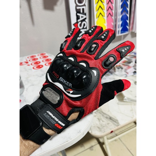 Korumalı Eldiven ProBiker Parmaklı XL KIRMIZI