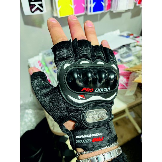 Korumalı Eldiven ProBiker Yarım Parmaksız XL SİYAH